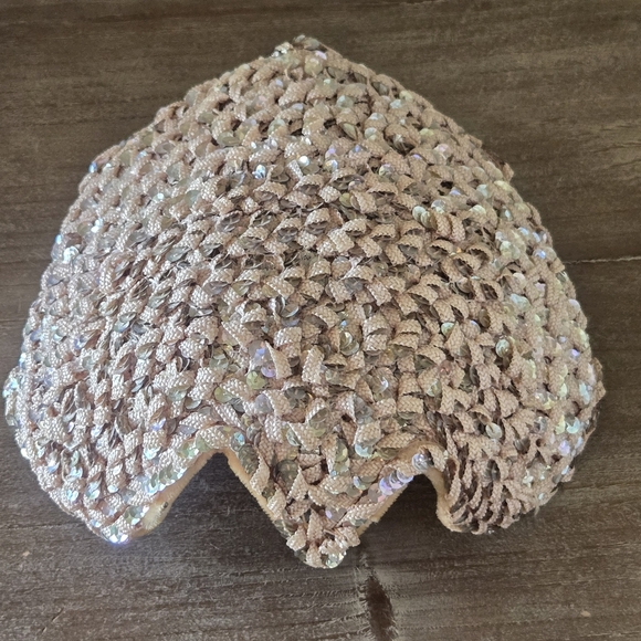 Vtg 50s-does-20s Fascinator Hat With Sequins, Gatsby, Party, Wedding, S/M - Picture 6 of 7